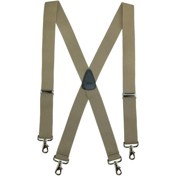 CTM  Elastic Solid Color X-Back Suspender with Swivel Hook Ends (Men)