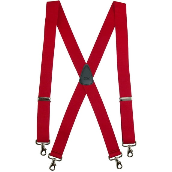 CTM  Elastic Solid Color X-Back Suspender with Swivel Hook Ends (Men)