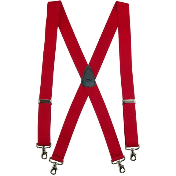 CTM  Elastic Solid Color X-Back Suspender with Swivel Hook Ends (Men)