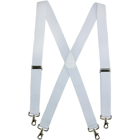 CTM  Elastic Solid Color X-Back Suspender with Swivel Hook Ends (Men)