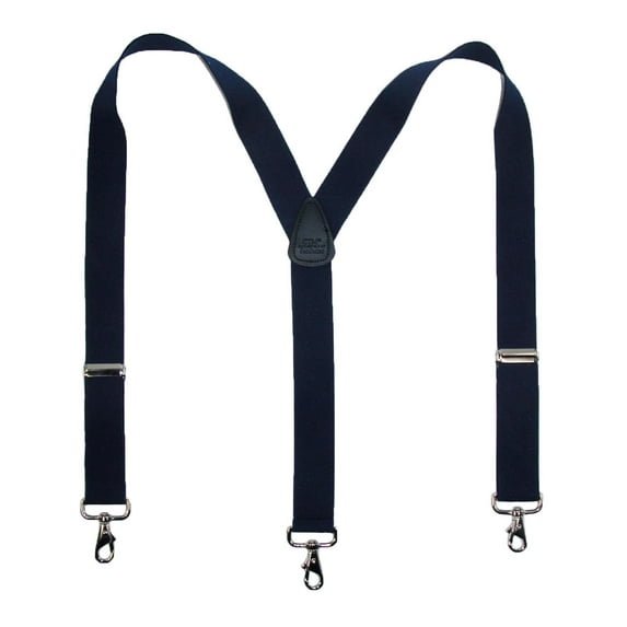 CTM Elastic Solid Color Y-Back Suspender with Swivel Hook Ends (Men Big & Tall)