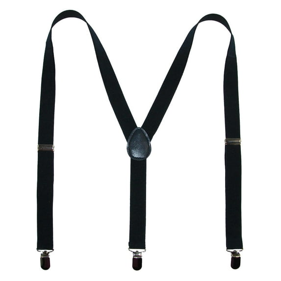 CTM Elastic Solid Navy Clip-End Suspenders