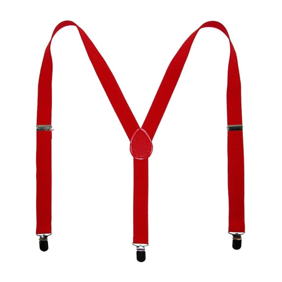 CTM Elastic Solid Red Clip-End Suspender