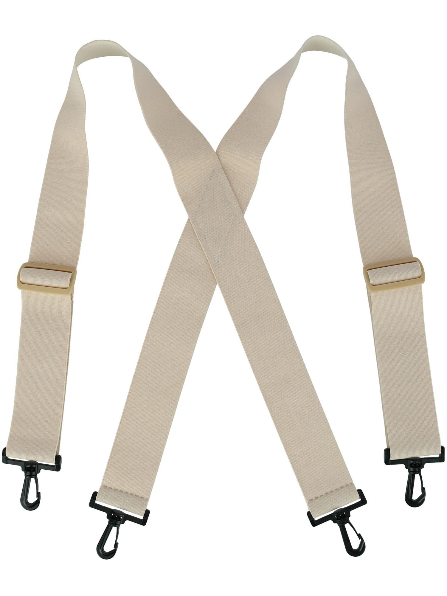 CTM Elastic Undergarment TSA Compliant Suspenders with Swivel Hook Ends