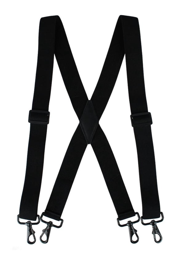 Elastic X-Back Black Swivel Hook Suspenders (Men)