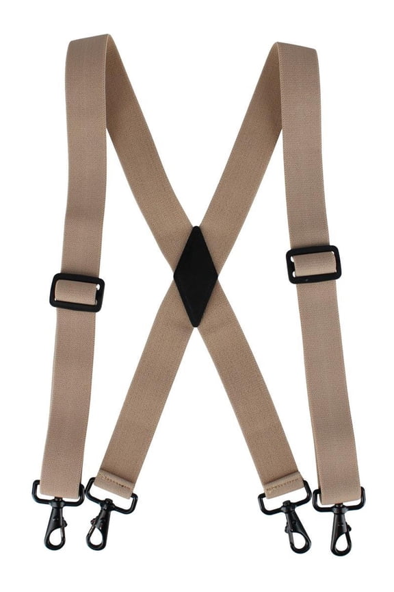 Elastic X-Back Black Swivel Hook Suspenders (Men)