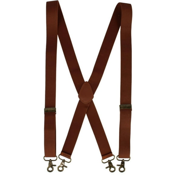 CTM  Elastic X-Back Brass Swivel Hook Suspenders (Men)