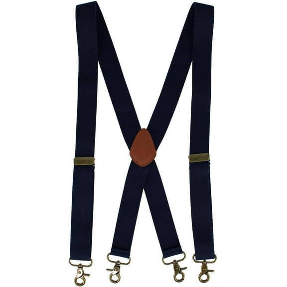 CTM  Elastic X-Back Brass Swivel Hook Suspenders (Men)