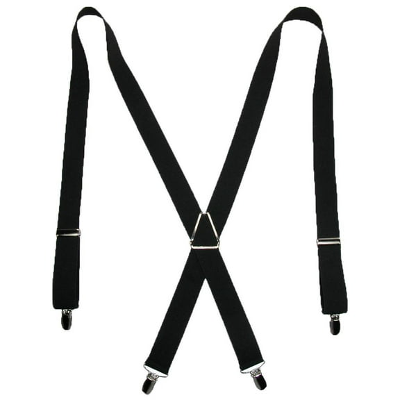 CTM  Elastic X-Back Suspenders with Silver Hardware (Men)