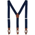 thumbnail image 1 of CTM  Elastic and Leather Suspender Gift Set with Clip Button and Swivel Ends (Men), 1 of 5