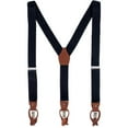 thumbnail image 1 of CTM  Elastic and Leather Suspender Gift Set with Clip Button and Swivel Ends (Men), 1 of 5