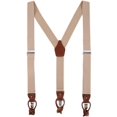 thumbnail image 1 of CTM  Elastic and Leather Suspender Gift Set with Clip Button and Swivel Ends (Men), 1 of 5
