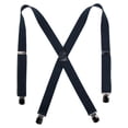 thumbnail image 1 of CTM  Elastic with Anti Slip Pin Clip 1 1/2 Inch Solid Suspenders (Men), 1 of 4