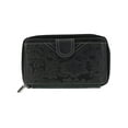 thumbnail image 1 of CTM  Embossed Floral Tooled Leather Wristlet (Women), 1 of 5