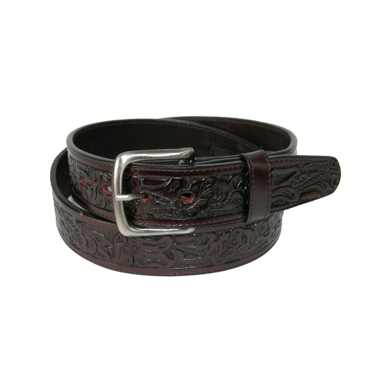 CTM Embossed Leather Money Belt with Removable Buckle Walmart