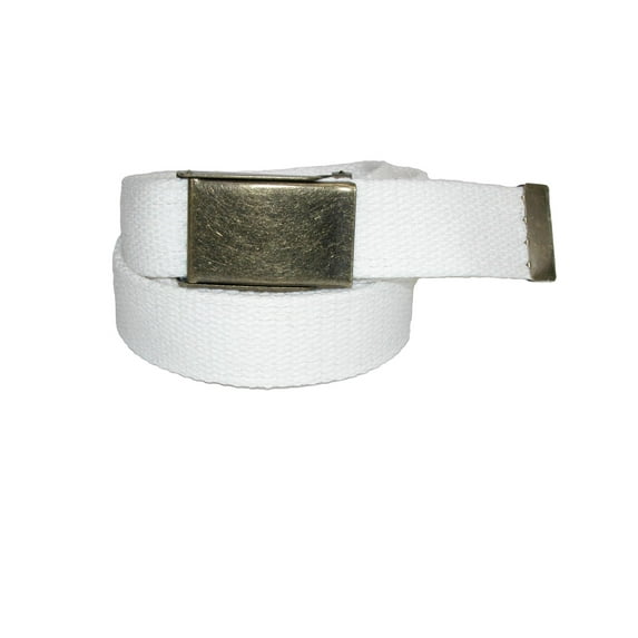 CTM Fabric Belt with Brass Flip Top Buckle (Men)