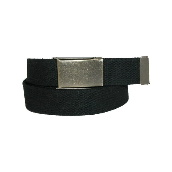 CTM Fabric Belt with Brass Flip Top Buckle (Men)