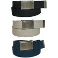 thumbnail image 1 of CTM Fabric Belt with Brass Flip Top Buckle (Pack of 3) (Men), 1 of 5