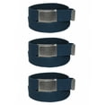 thumbnail image 1 of CTM  Fabric Belt with Flip Top Nickel Buckle (Pack of 3) (Men), 1 of 3