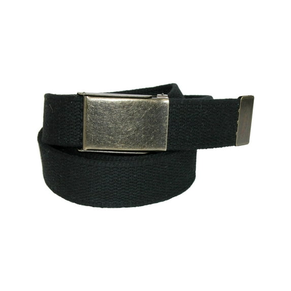 CTM Fabric Belt with Nickel Flip Top Buckle (Men)