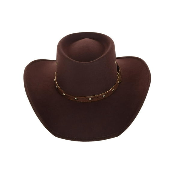 CTM  Felt Western Gambler Hat with Studded Hatband (Men)