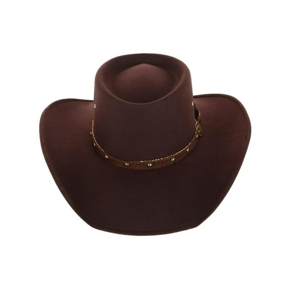 CTM Felt Western Gambler Hat with Studded Hatband (Men)