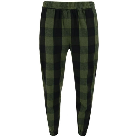 CTM  Flannel Plaid Jogger Pant (Men Big & Tall)