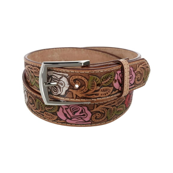 CTM Floral Embossed Western Belt (Women)