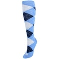 thumbnail image 1 of CTM  Fun Colored Argyle Plaid Knee High Socks (1 Pair) (Women), 1 of 2