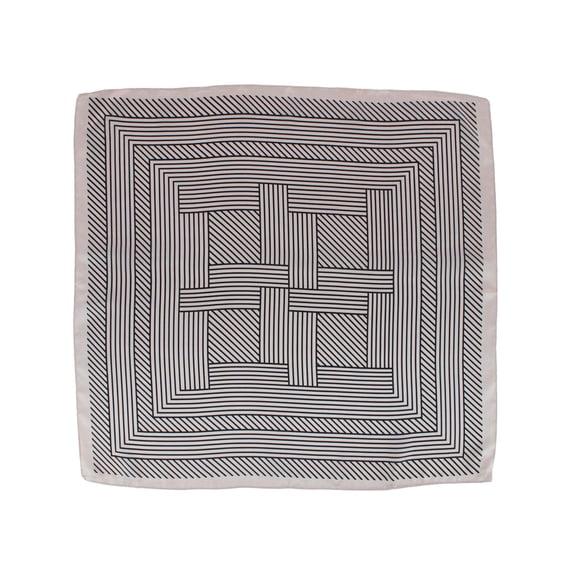 CTM Geometric Stripe Pattern Silky Square Scarf (Women)