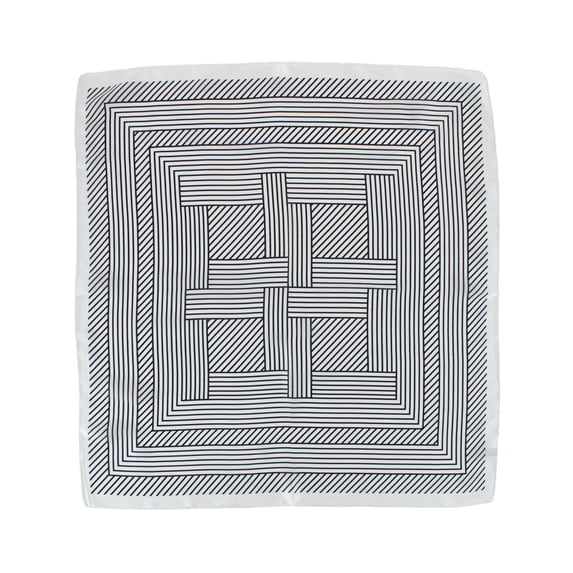 CTM Geometric Stripe Pattern Silky Square Scarf (Women)
