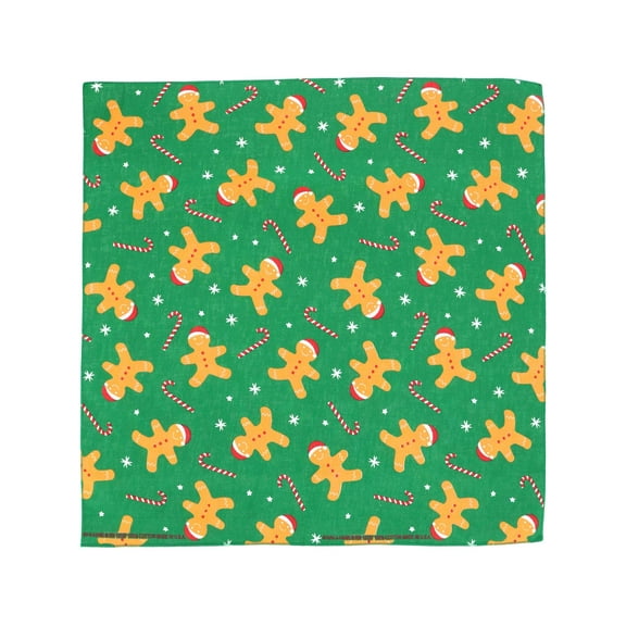 CTM Gingerbread Man and Candy Cane Christmas Holiday Print Bandana