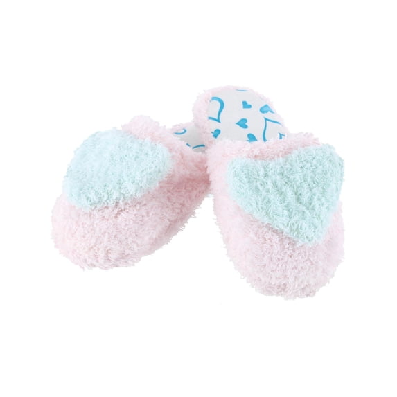 CTM Girl's Fluffy Heart Assorted Slippers