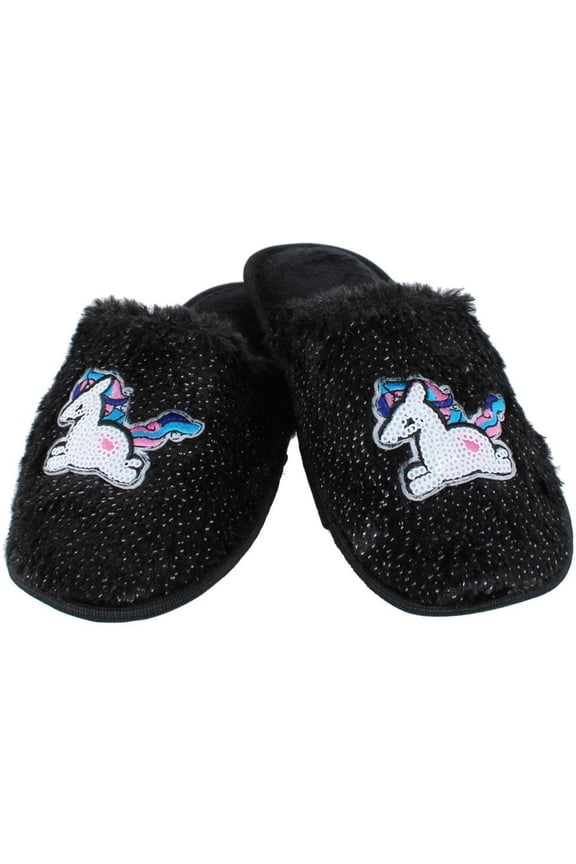 Girl's Fuzzy Unicorn Slide Slippers
