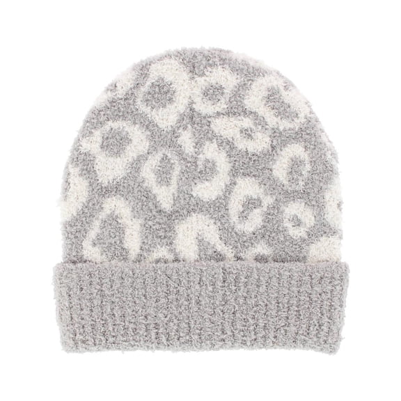CTM Girl's One Size Fits Most Soft Leopard Knit Winter Beanie Hat