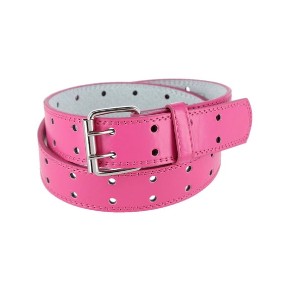 CTM Girl's Perforated Casual Belt with Roller Buckle