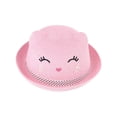 thumbnail image 1 of CTM Girl's Smiling Kitty Face Straw Sun Hat, 1 of 5