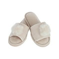 thumbnail image 1 of CTM Girl's Soft Pom Open Toe Slide Slippers, 1 of 5