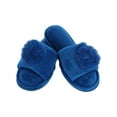 thumbnail image 1 of CTM Girl's Soft Pom Open Toe Slide Slippers, 1 of 5