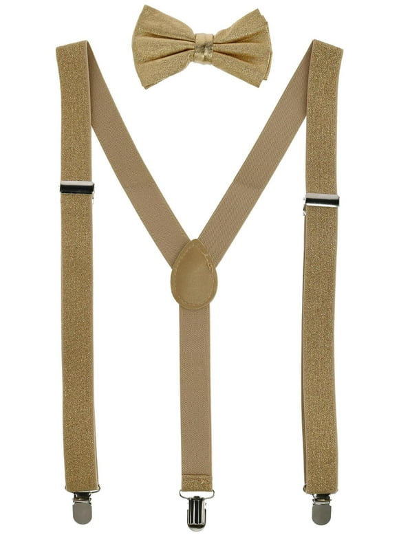 Gold Suspenders And Bow Tie
