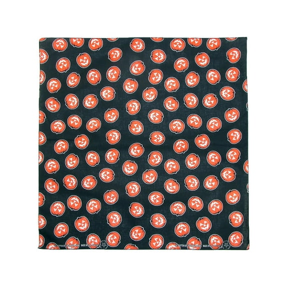 CTM Glow in the Dark Pumpkin Halloween Holiday Bandana