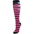 thumbnail image 1 of CTM  Gothic Skull Striped Knee-High Socks (1 Pair) (Women), 1 of 2