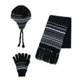 thumbnail image 1 of CTM  Heavy Knit Winter Pattern Hat Glove and Scarf Set (Men), 1 of 4
