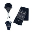 thumbnail image 1 of CTM  Heavy Knit Winter Pattern Hat Glove and Scarf Set (Men), 1 of 4