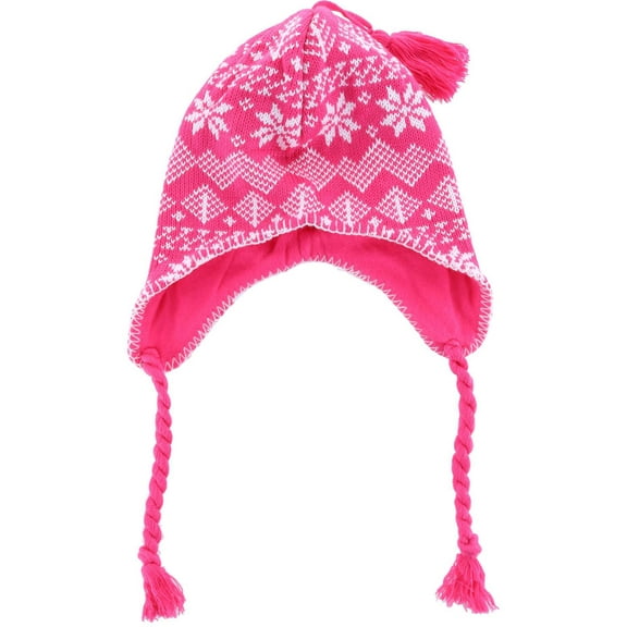 CTM  Heavy Knit Winter Pattern Peruvian Hat (Women)