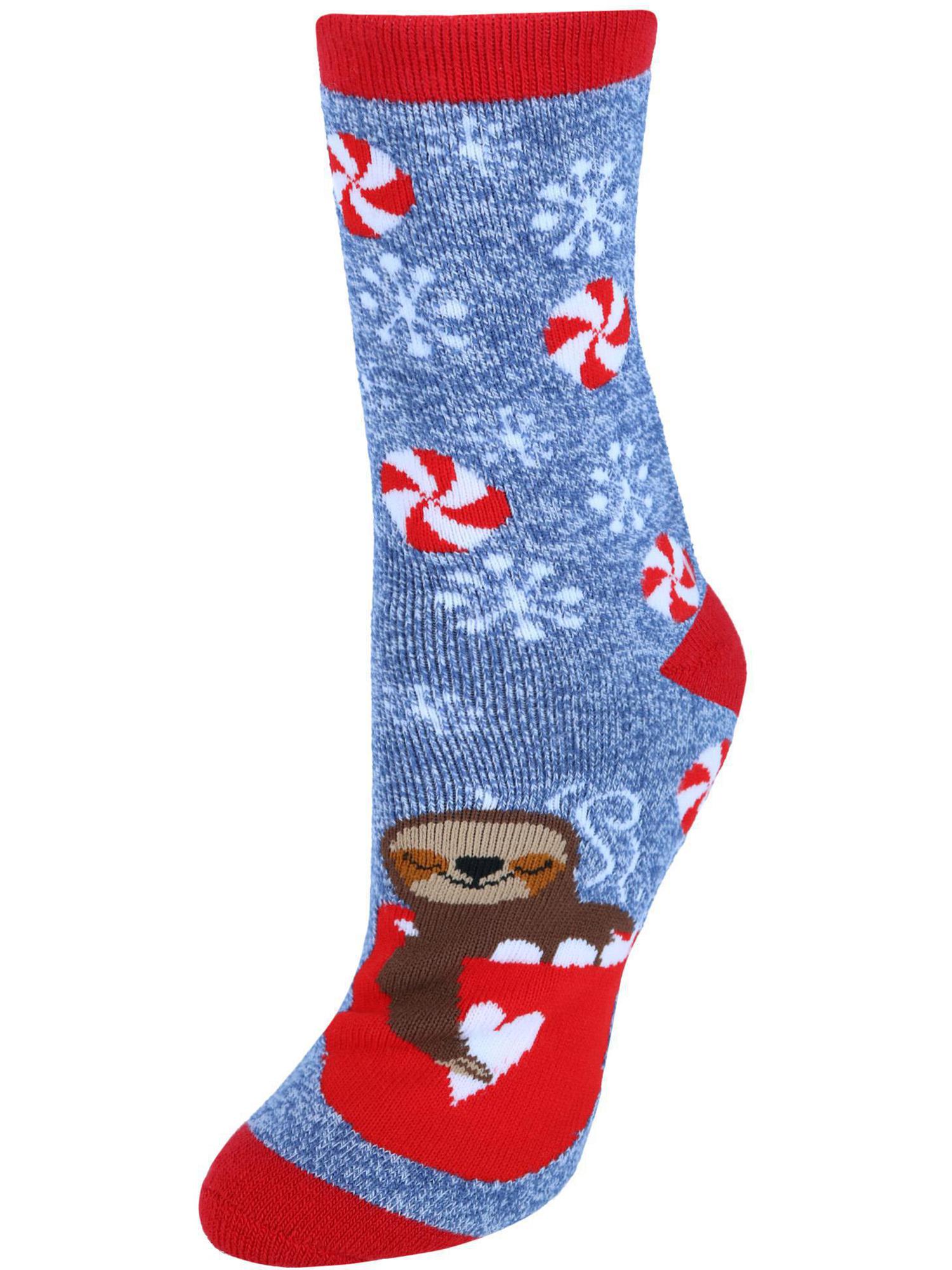 CTM Holiday Super Soft Crew Sock with Grippers (Women)