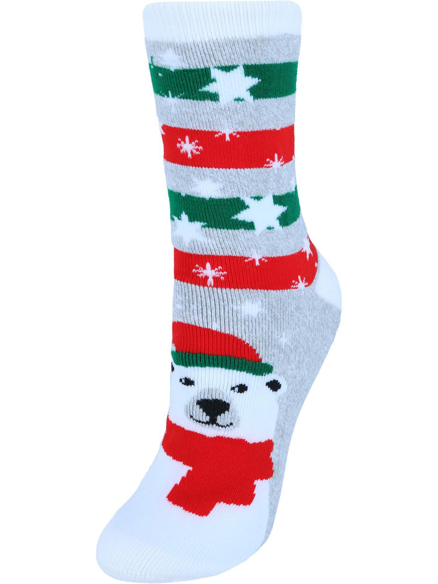 CTM Holiday Super Soft Crew Sock with Grippers (Women)