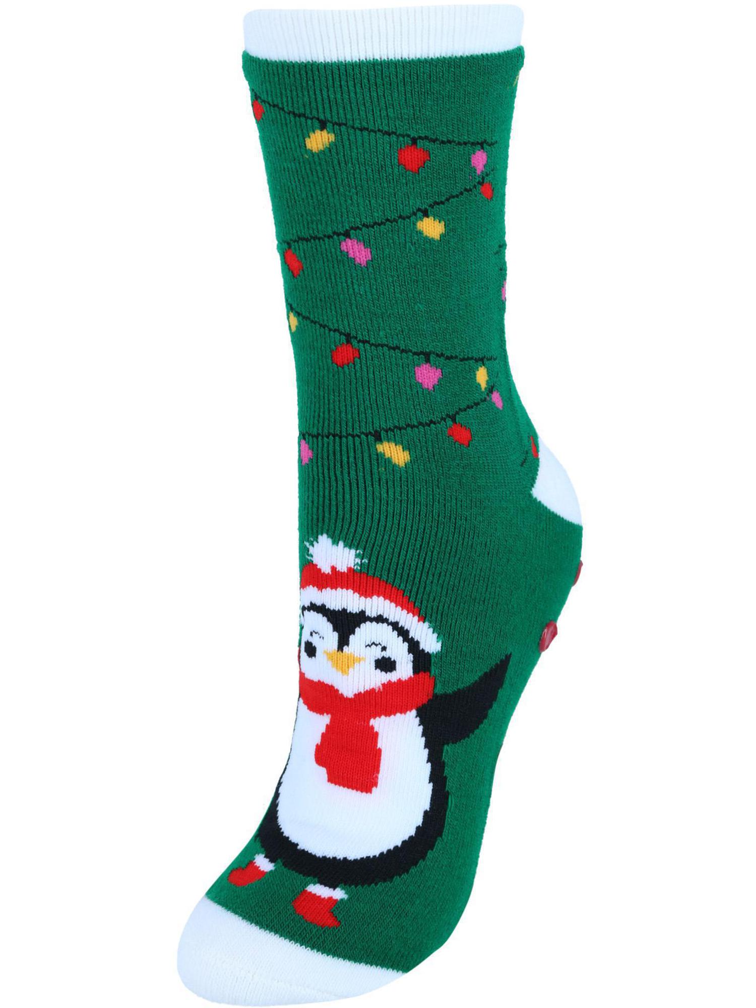 CTM Holiday Super Soft Crew Sock with Grippers (Women)