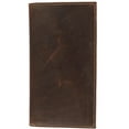 thumbnail image 1 of CTM Hunter Leather Distressed Checkbook Cover Wallet, 1 of 4
