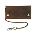 thumbnail image 1 of CTM  Hunter Leather Long Trifold Chain Wallet (Men), 1 of 4